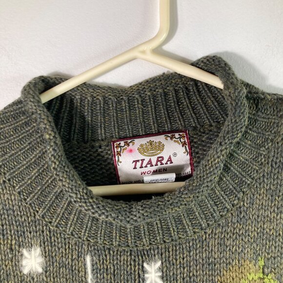 Womens Vintage 80s Tiara Floral Sweater Cottagecore 18/20 Ramie Cotton Other Gre - Picture 4 of 8